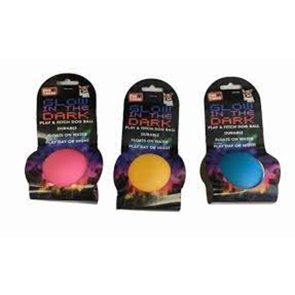 GLOW IN THE DARK PLAY & FETCH DURABLE DOG BALL HT7309 Default Title - MamasJan Grocery Nonfood