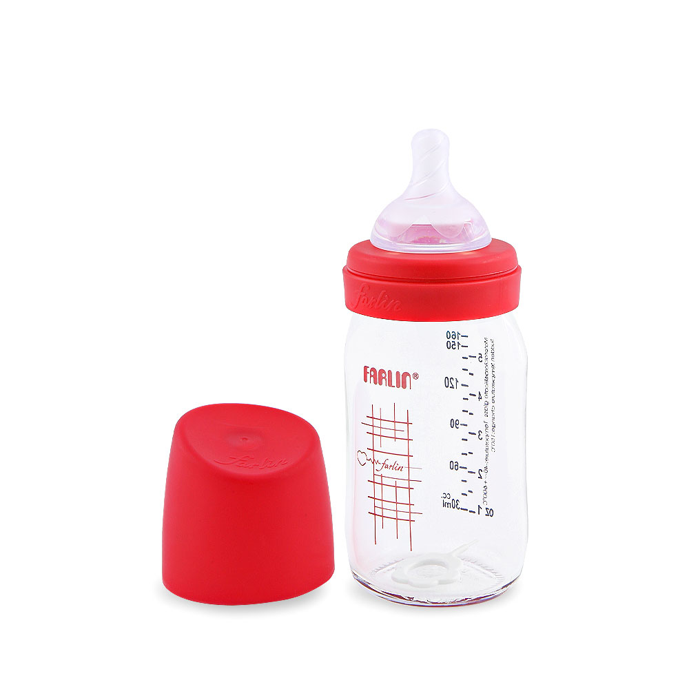 FARLIN FEEDING BOTTLE WIDE NECK GLASS 0M+ 160 ML AB-32013-01 Default Title - MamasJan Grocery Nonfood