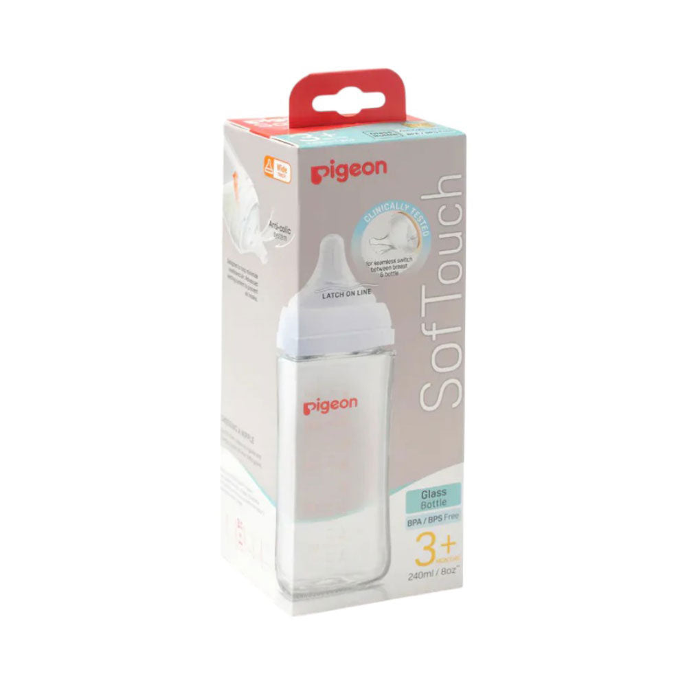 PIGEON BABY FEEDING BOTTLE SOFTTOUCH 3M+ 240 ML 79437 Default Title - MamasJan Grocery Nonfood