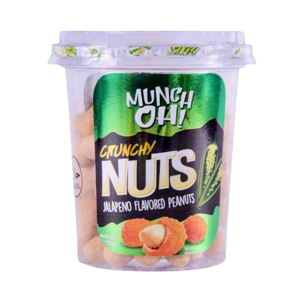 MUNCH OH CRUNCHY NUTS JALAPENO PEANUTS 150GM Default Title - MamasJan Grocery