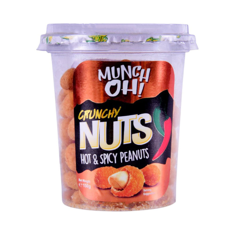 MUNCH OH CRUNCHY NUTS HOT & SPICY PEANUTS 150GM Default Title - MamasJan Grocery
