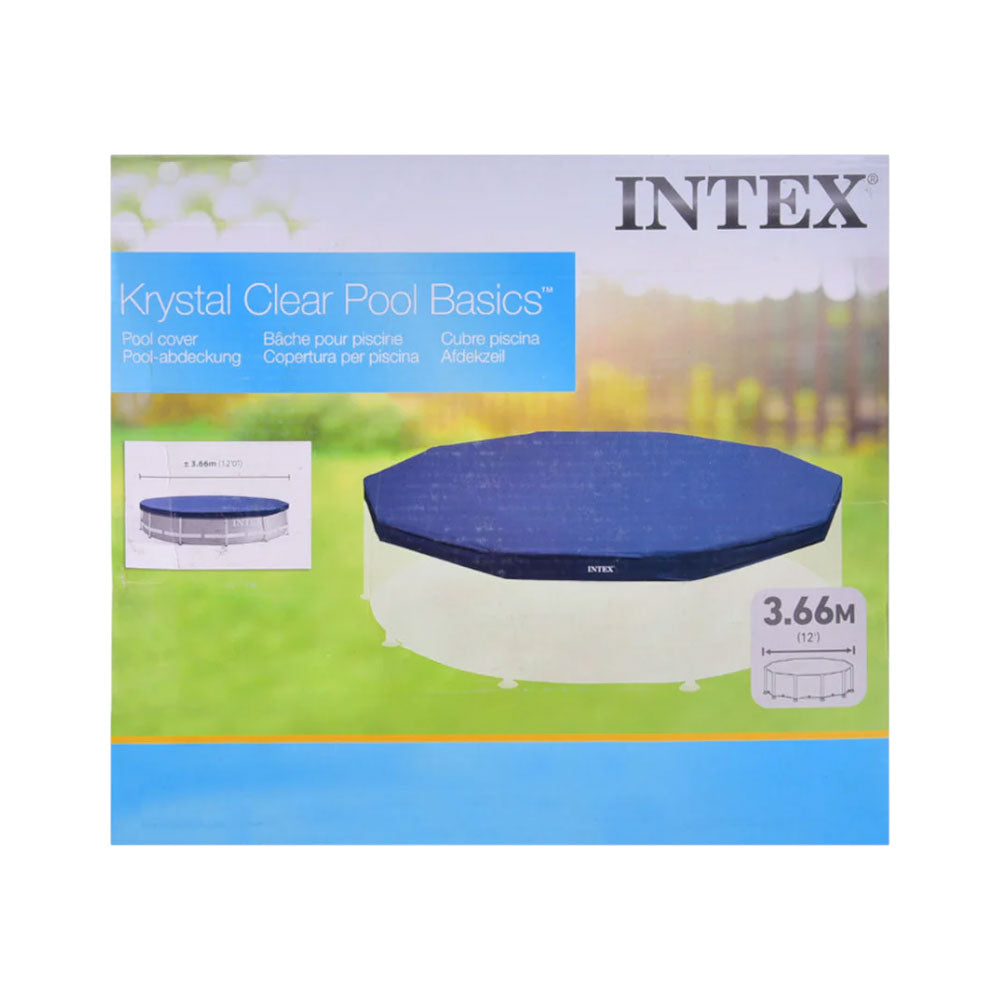 28031 INTEX KRYSTAL CLEAR POOL COVER 12FT A.I Default Title - MamasJan Toys