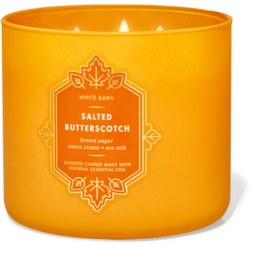 BBW SALTED BUTTERSCOTCH 3-WIK CANDLE Default Title - MamasJan Makeup