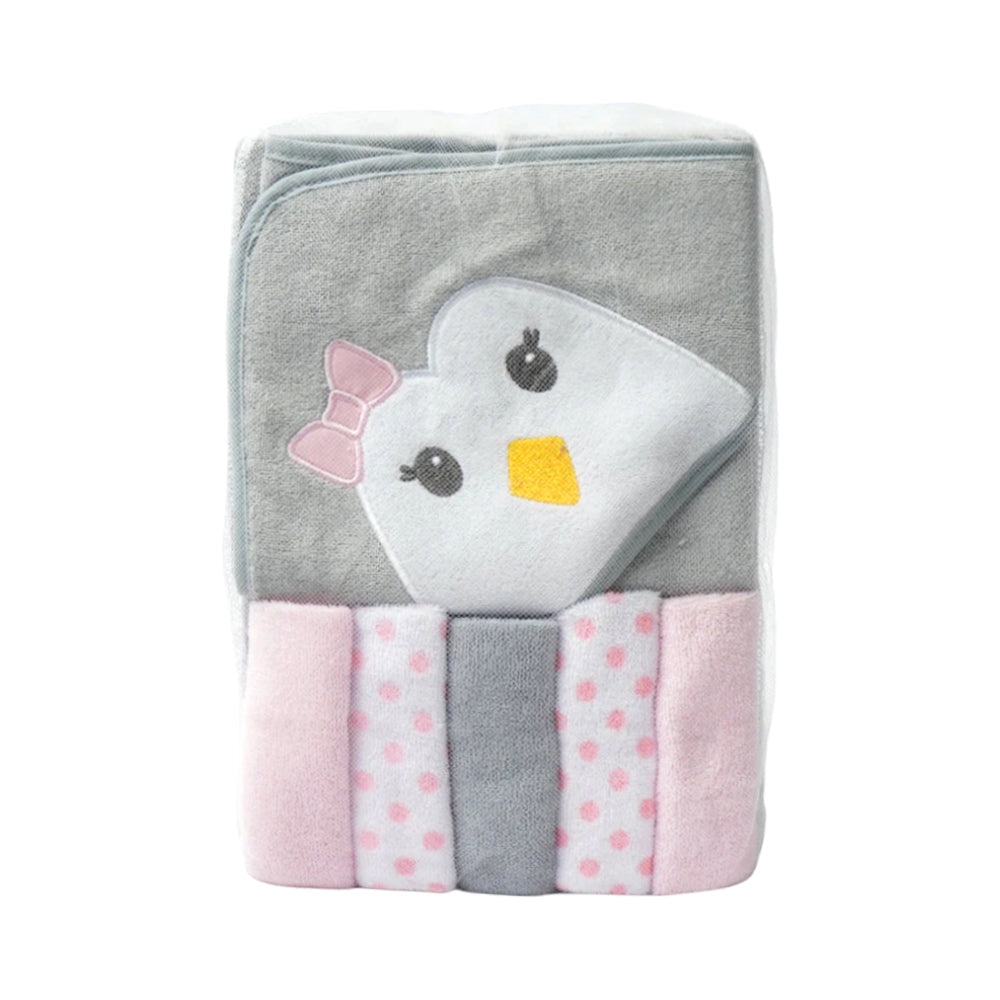BABY BATH TOWEL HOODED W 5PC FACE TOWEL MDW-23 CHI 05258 Default Title - MamasJan KidsWear