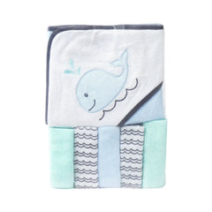 BABY BATH TOWEL HOODED W 5PC FACE TOWEL MDW-23 CHI 05267 Default Title - MamasJan KidsWear