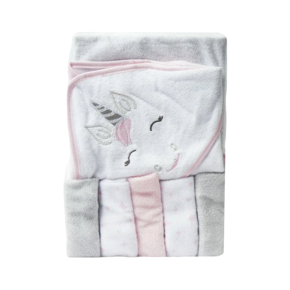 BABY BATH TOWEL HOODED W 5PC FACE TOWEL MDW-23 CHI 57847 Default Title - MamasJan KidsWear