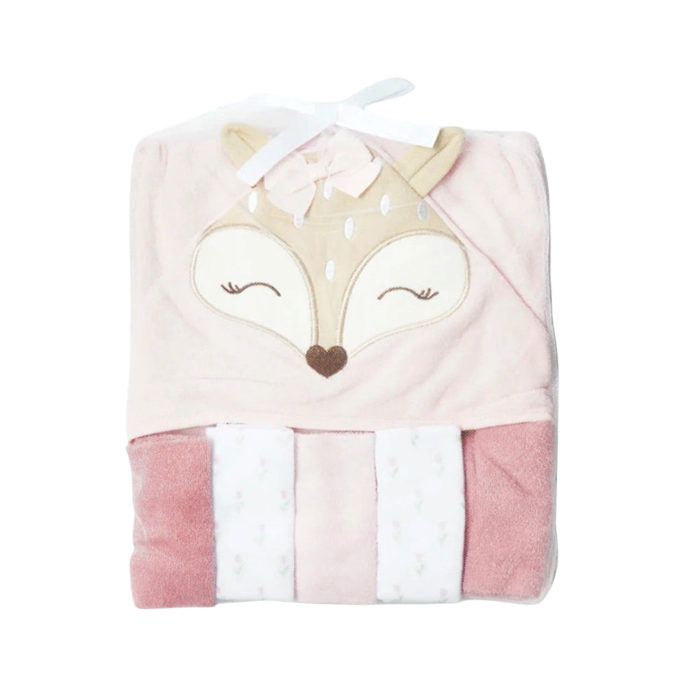 BABY BATH TOWEL HOODED W 5PC FACE TOWEL MDW-23 CHI 57906 Default Title - MamasJan KidsWear