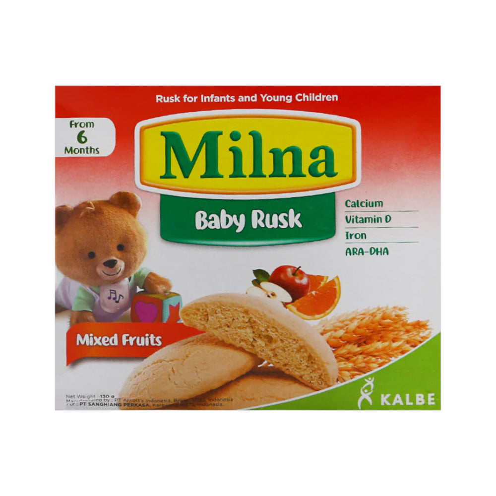MILNA CEREAL BABY RUSK MIXED FRUITS 6 MONTH 130 GM Default Title - MamasJan Grocery