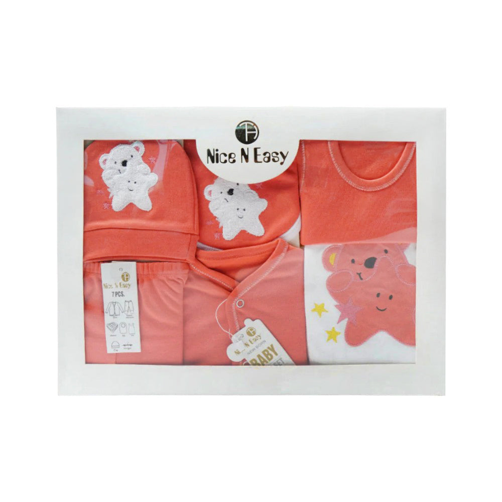 BABY GIFT SET 7PCS NICE & EASY MZW-23 DARK PINK Default Title - MamasJan KidsWear