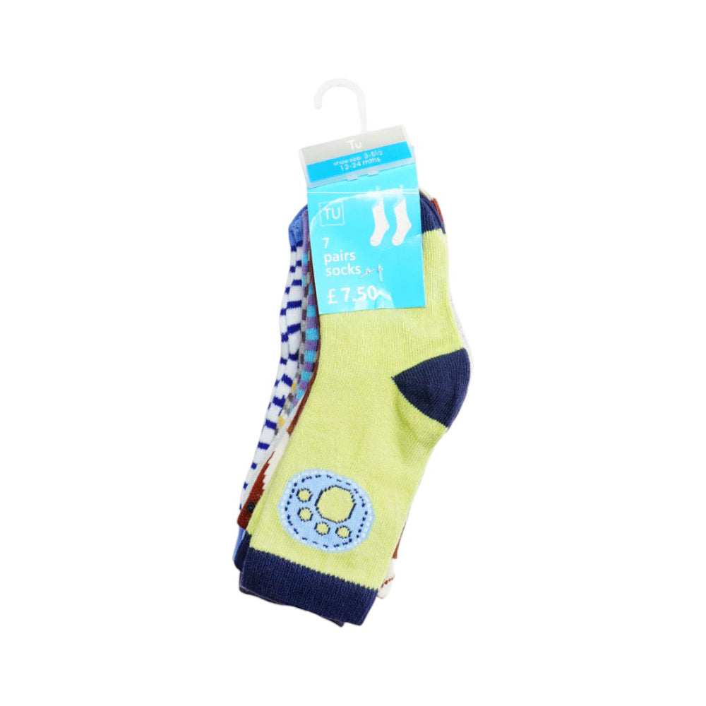 BOYS SOCKS 7PC PACK MDW-23 3-5.5M Default Title - MamasJan KidsWear