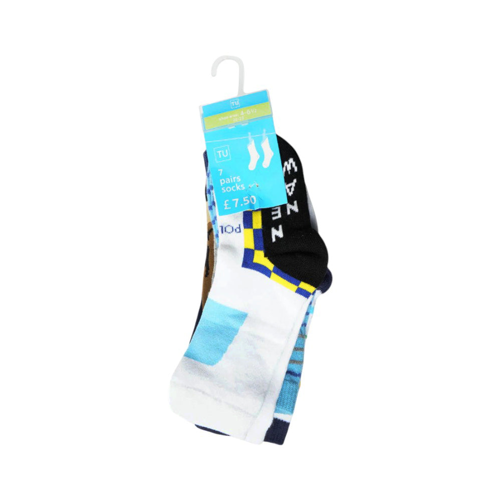BOYS SOCKS 7PC PACK MDW-23 4-6.5M Default Title - MamasJan KidsWear