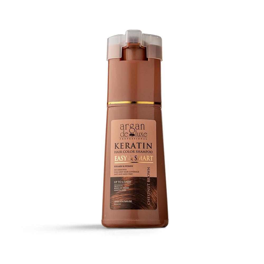 ARGAN DELUXE HAIR COLOR SHAMPOO-CHESTNUT BROWN Default Title - MamasJan Non Grocery