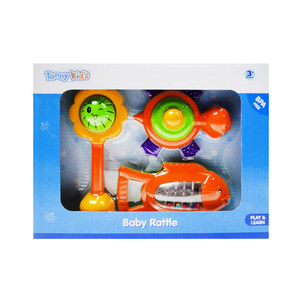 TY9045 TANNY KIDS BABY RATTLE 3PC SET ID Default Title - MamasJan Toys