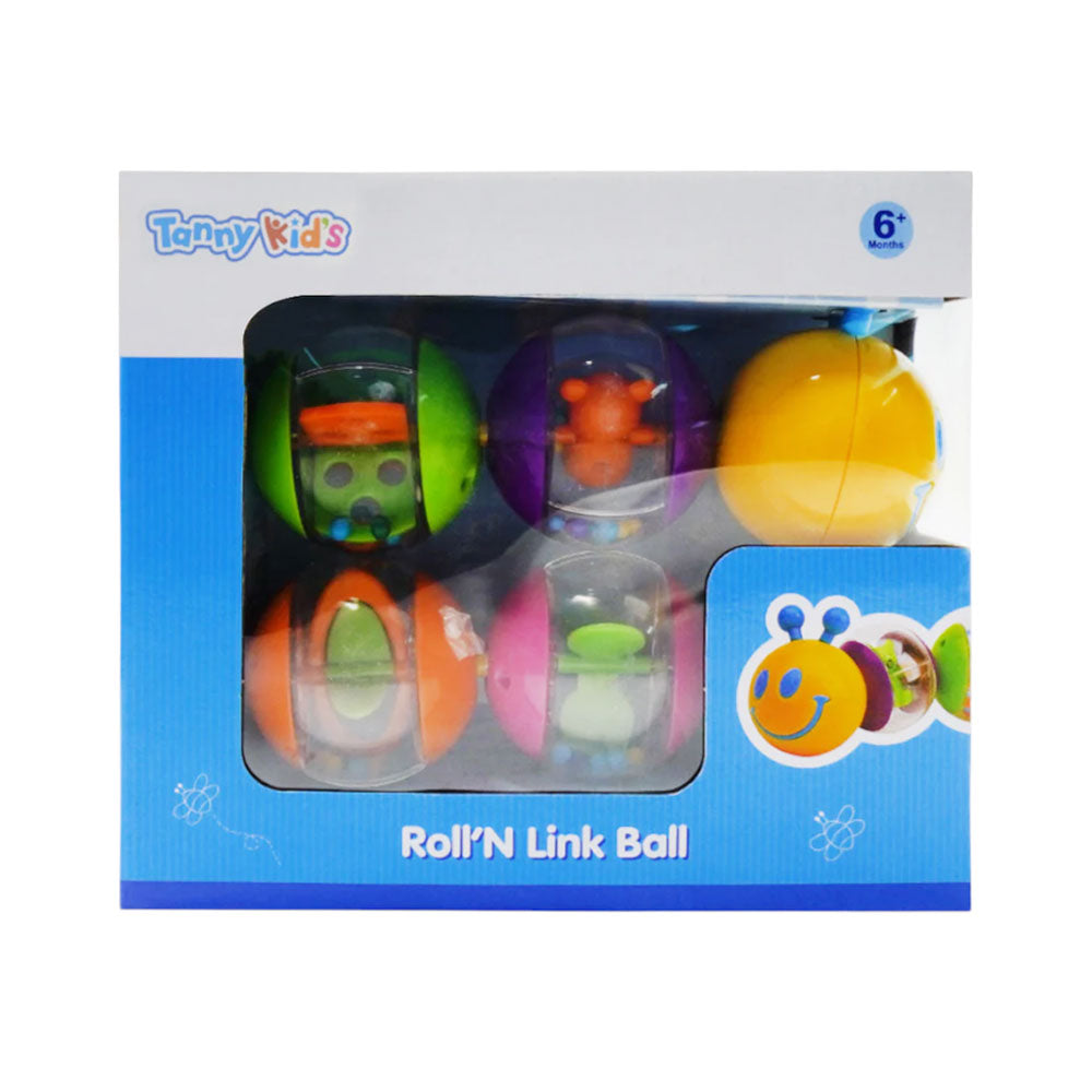 TY9070 TANNY KIDS ROLL N LINK BALL RATTLE ID Default Title - MamasJan Toys