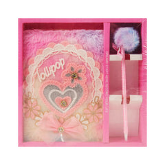12-159 NOTE BOOK WITH PEN FANCY HEART Default Title - MamasJan Toys