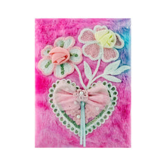 12-170 NOTE BOOK FURR HEART & FLOWER Default Title - MamasJan Toys