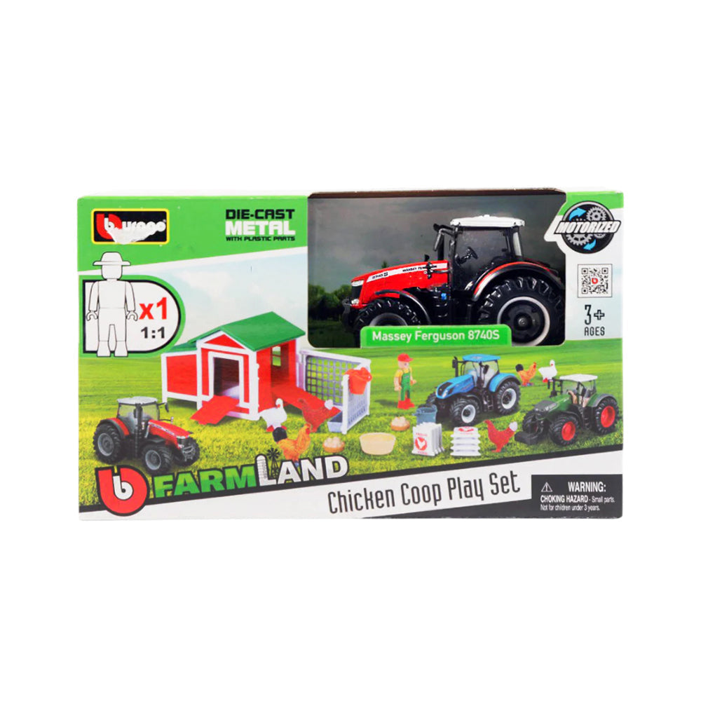 31681 BURAGO CHICKEN COOP FARM TRACTOR Default Title - MamasJan Toys