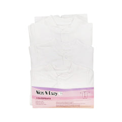 BOYS L/S 3PC SLEEP SUIT W/O SOCKS WHITE N&E MZS-24 0-3M HC-0 Default Title - MamasJan KidsWear
