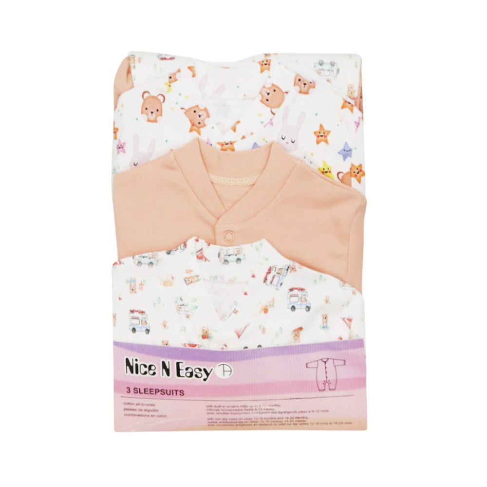 BOYS L/S 3PC SLEEP SUIT W/O SOCKS N&E MZS-24 6-9M HC-029 Default Title - MamasJan KidsWear