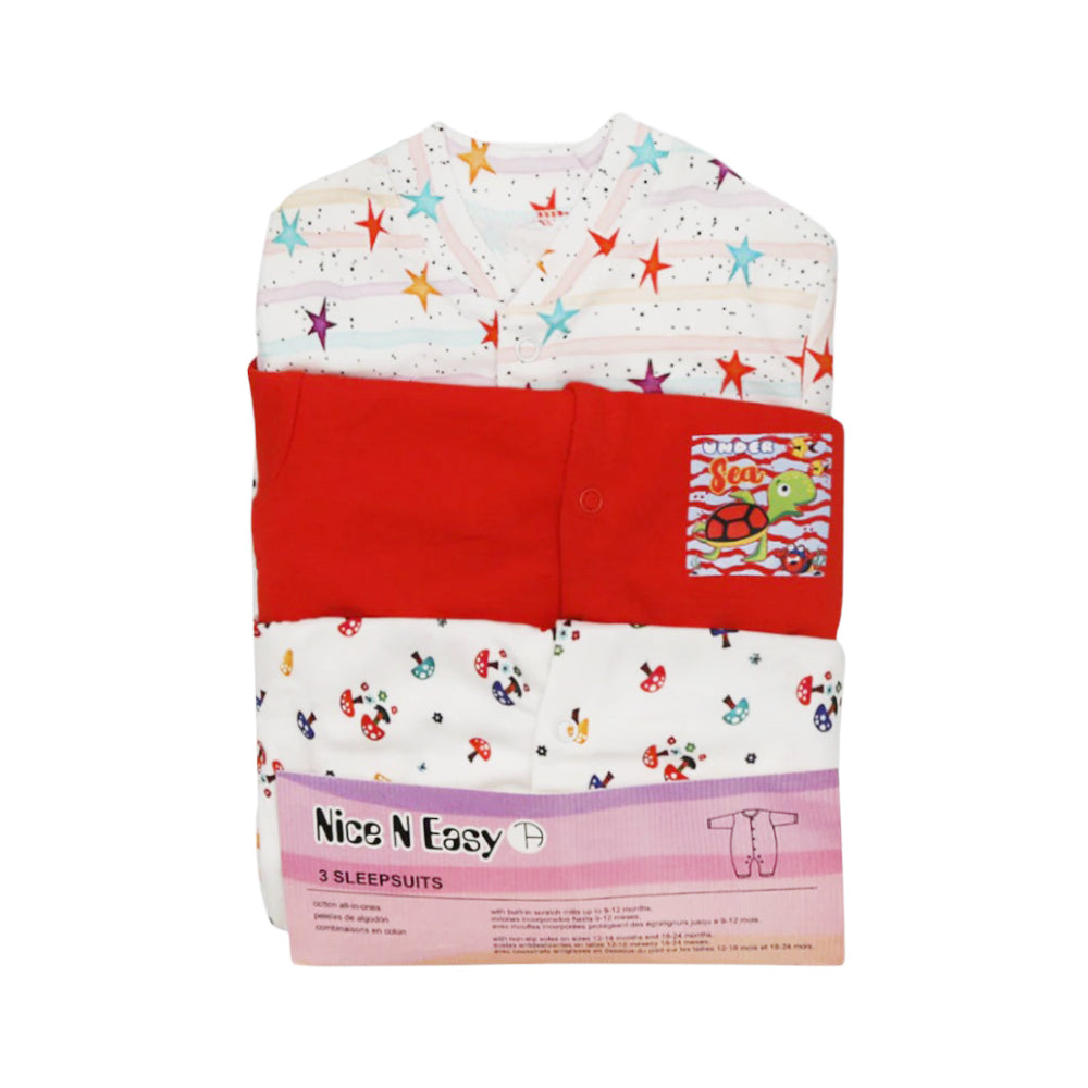 BOYS L/S 3PC SLEEP SUIT W/O SOCKS N&E MZS-24 9-12M HC-029 Default Title - MamasJan KidsWear