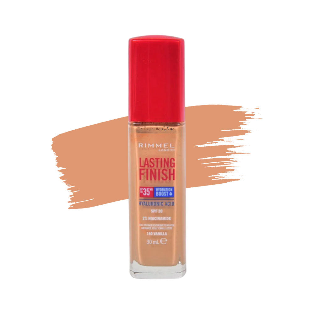 RIMMEL LASTING FINISH HYALURONIC ACID LONGLASTING FOUNDATION 300 SAND - MamasJan Makeup