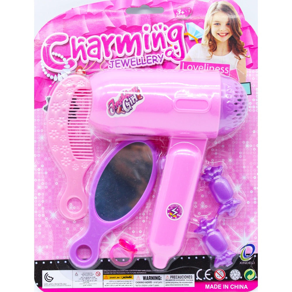 A469 BEAUTY HAIR DRYER SET IN CARD Default Title - MamasJan Toys