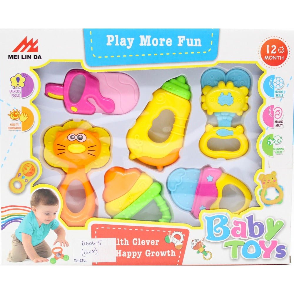 D606-5 BABY RATTLE SET 6PCS Default Title - MamasJan Toys