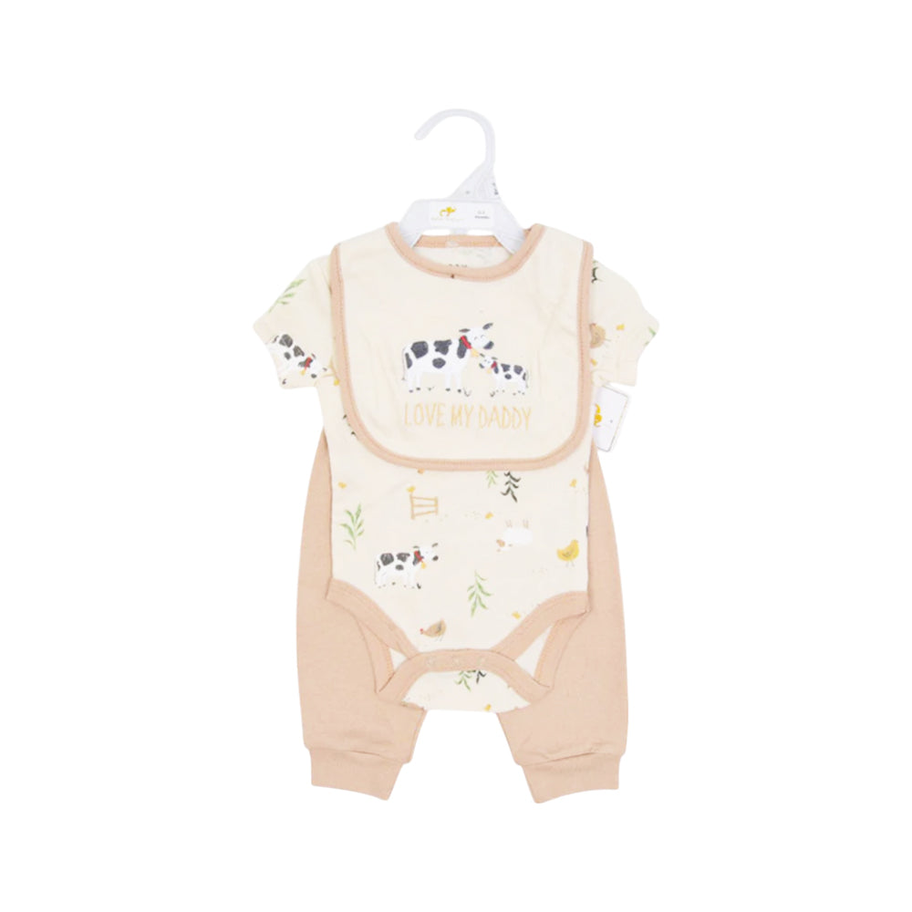 BOYS S/S 3PC BODY SUIT MZS-24 0-3M BP11215 Default Title - MamasJan KidsWear