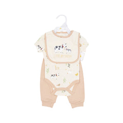 BOYS S/S 3PC BODY SUIT MZS-24 0-3M BP11215 Default Title - MamasJan KidsWear