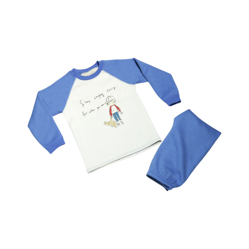 BOYS L/S 2PC PAJAMA SUIT MZW-24 4-5 YEAR 53A Default Title - MamasJan KidsWear