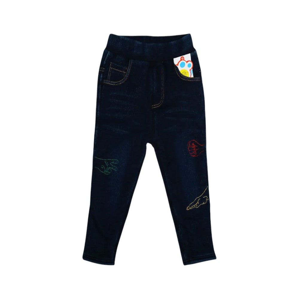 BOYS DENIM JEANS QUILTED MZW-24 4-5Y 36 Default Title - MamasJan KidsWear