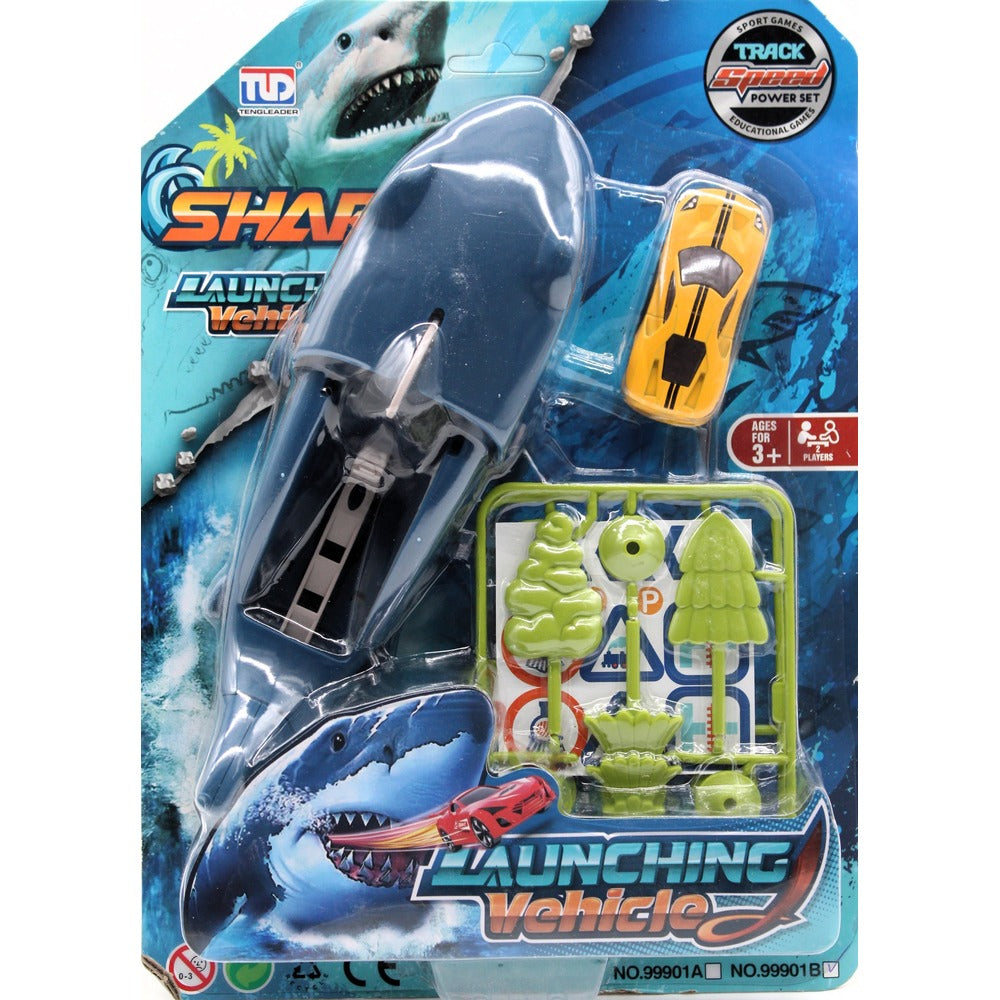 99901 EJECTION SHARK W-ALLOY CAR IN CARD Default Title - MamasJan Toys