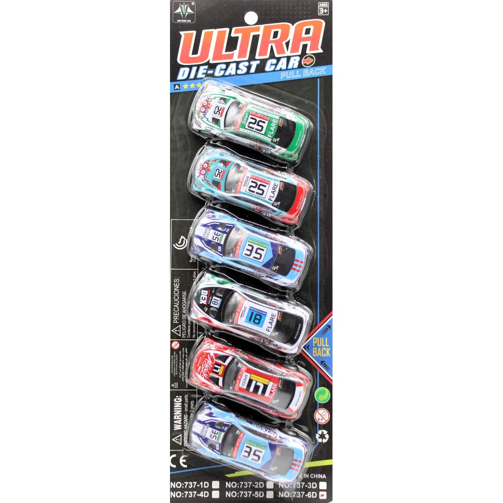 737-6D ALLOY CAR 6PCS Default Title - MamasJan Toys