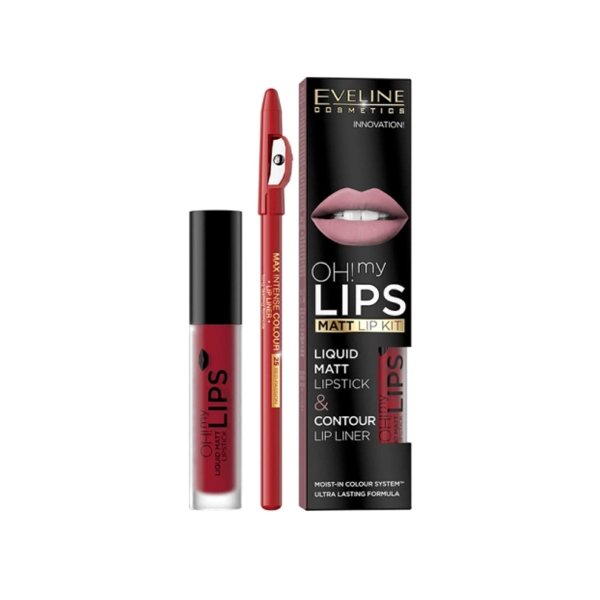 EVELINE OH MY LIPS LIQUID MATT LIPSTICK & LINER 14 CHO - MamasJan Makeup