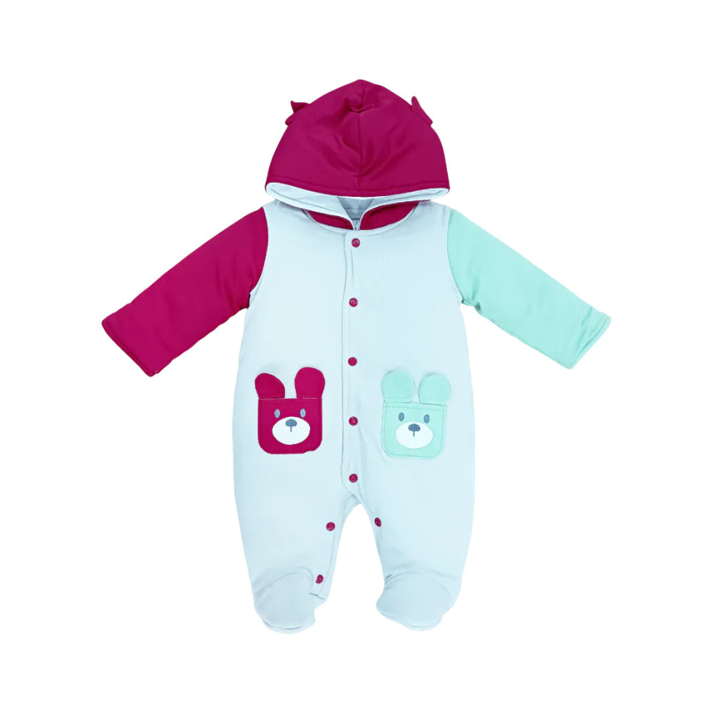 BOYS L/S QUILTED ROMPER HOODED MZW-24 0-3M 241-002 Default Title - MamasJan KidsWear