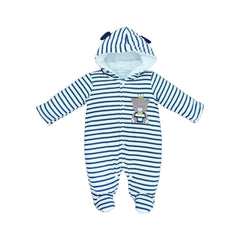 BOYS L/S QUILTED ROMPER HOODED MZW-24 0-3M 241-007 Default Title - MamasJan KidsWear
