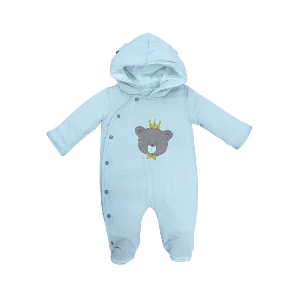BOYS L/S QUILTED ROMPER HOODED MZW-24 0-3M 241-008 Default Title - MamasJan KidsWear