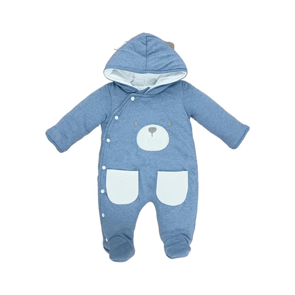 BOYS L/S QUILTED ROMPER HOODED MZW-24 0-3M 241-013 Default Title - MamasJan KidsWear