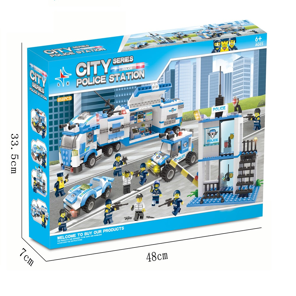 LX-A327 CITY POLICE STATION BLOCKS 858PCS Default Title - MamasJan Toys