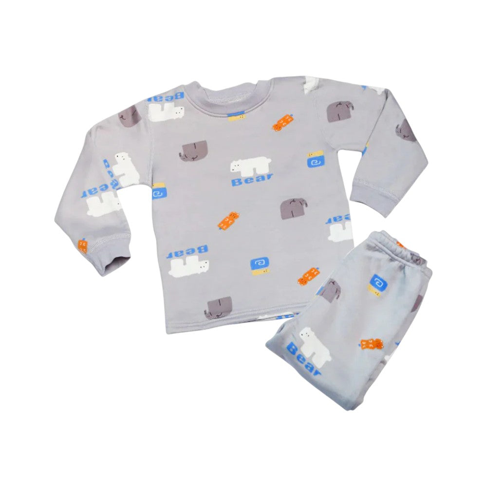BOYS L/S 2PC SLEEPING SUIT F/O MZW-24 3-4 YEAR NO27 Default Title - MamasJan KidsWear