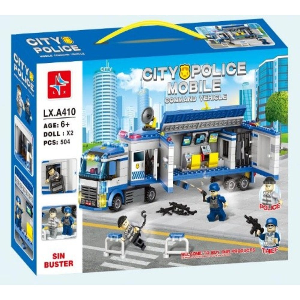 LX-A410 CITY POLICE MOBILE BLOCKS 504PCS Default Title - MamasJan Toys
