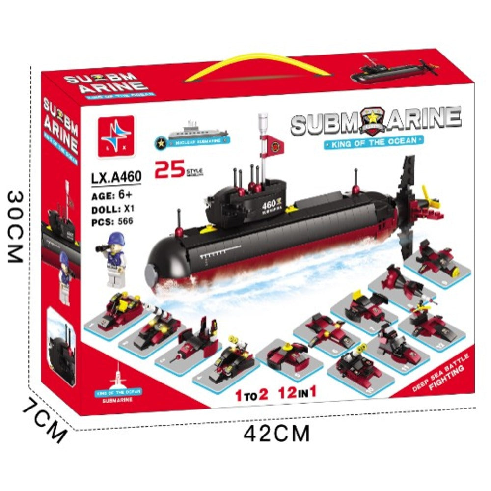 LX-A460 SUBMARINE SHIP BLOCKS 566PCS Default Title - MamasJan Toys