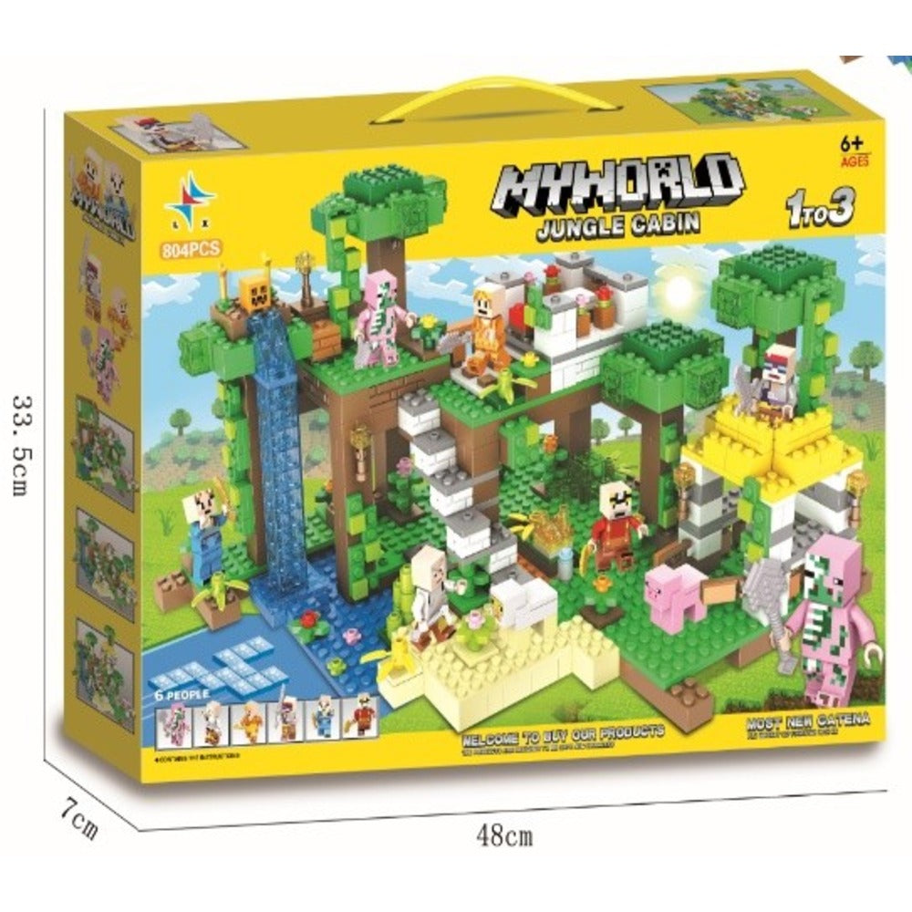 LX-A313 MY WORLD JUNGLE CABIN BLOCKS 804PCS Default Title - MamasJan Toys