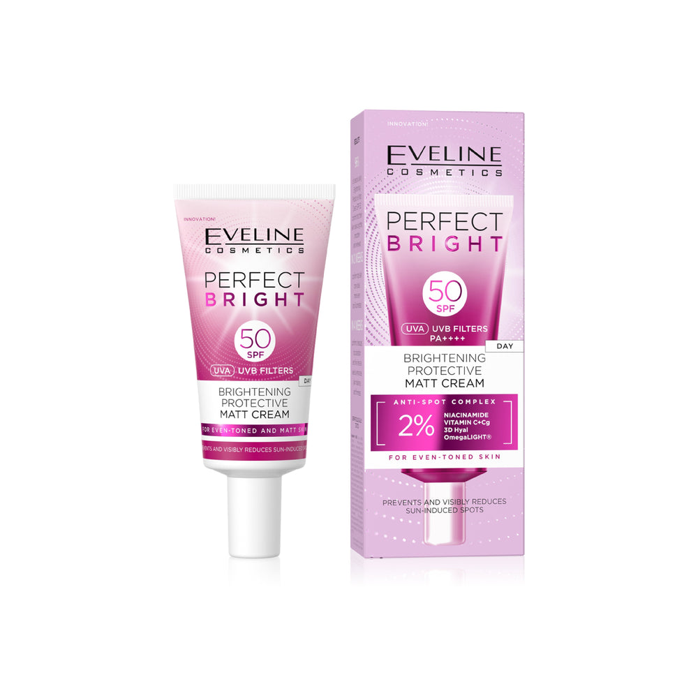 EVELINE PERFECT BRIGHT PROTECTIVE MATT CREAM SPF50 30ML Default Title - MamasJan skincare