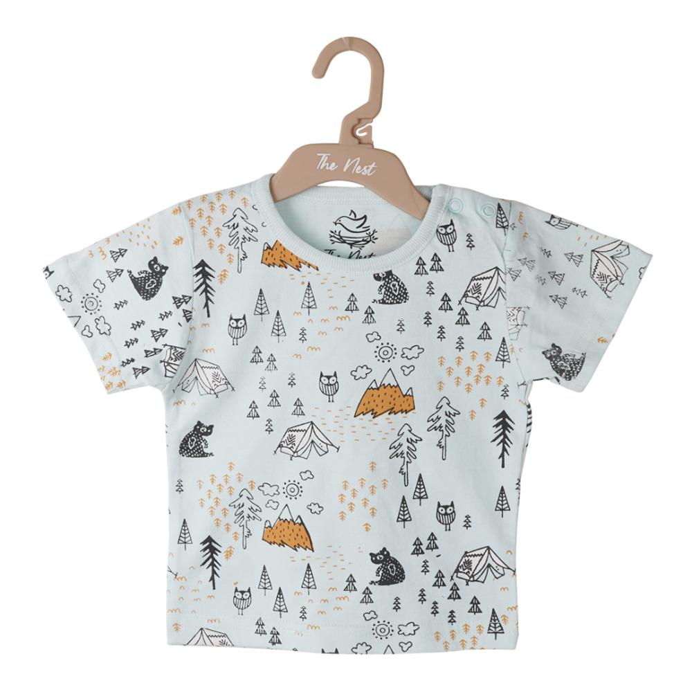 BOYS T-SHIRT (BLUE-GLOW) 0-3 M 1054 18-24 M - MamasJan KidsWear