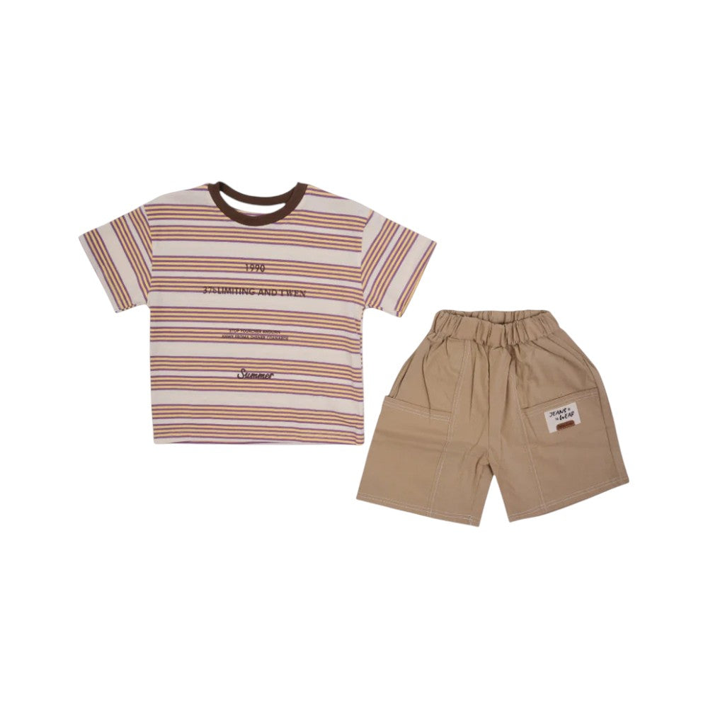 BOY S/S 2PC KNICKER SUIT MZS-25 4-5 YEAR BS-7 W/G Default Title - MamasJan KidsWear