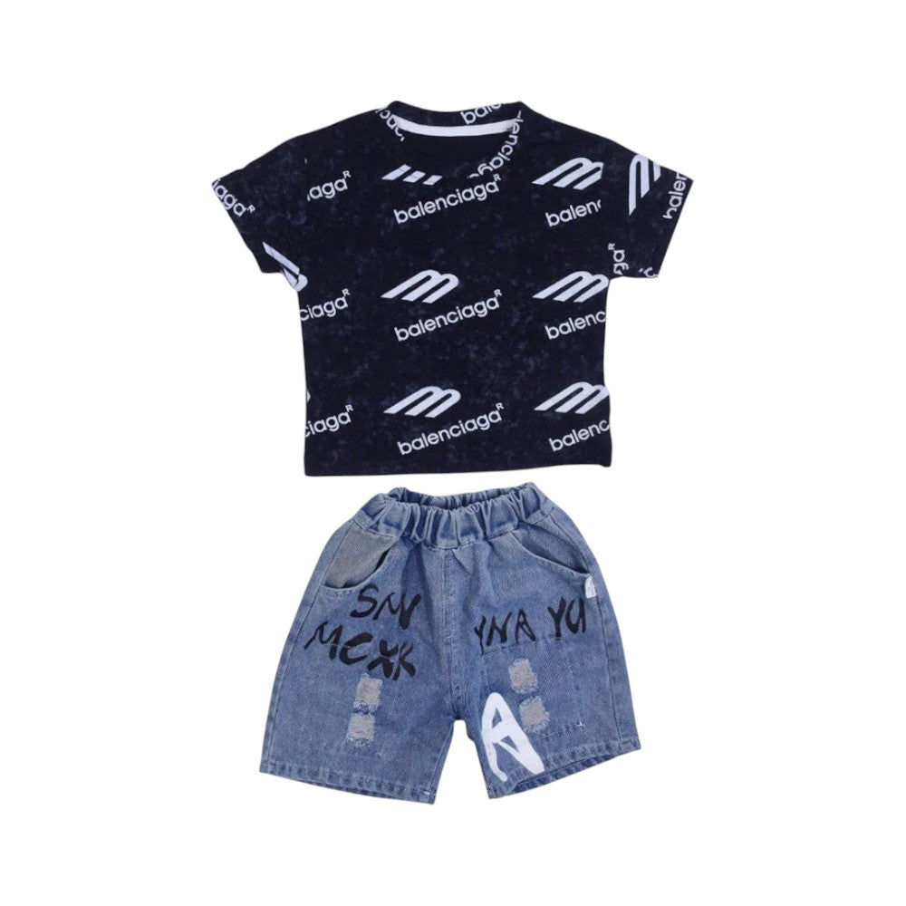 BOY S/S 2PC KNICKER SUIT MZS-25 12-18M 01010 W/G Default Title - MamasJan KidsWear
