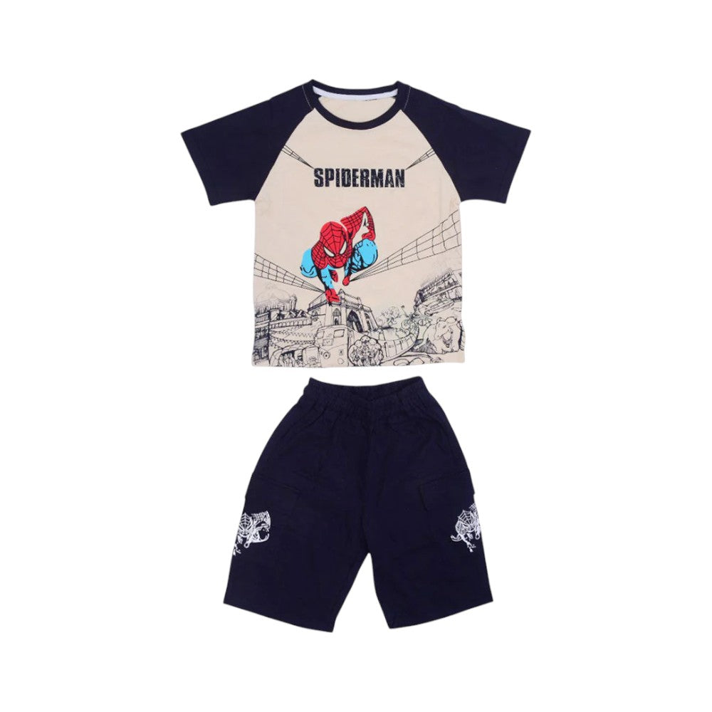 BOYS S/S 2PC KNICKER SUIT MZS-25 5-6 YEAR NO8 Default Title - MamasJan KidsWear