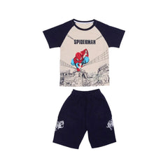 BOYS S/S 2PC KNICKER SUIT MZS-25 5-6 YEAR NO8 Default Title - MamasJan KidsWear