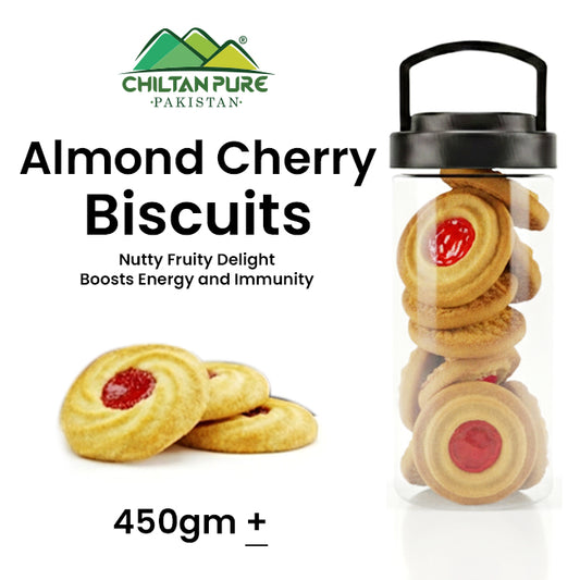 Almond Cherry Biscuit Cookies / Made With Organic Desi Butter, Bakery Biscuit